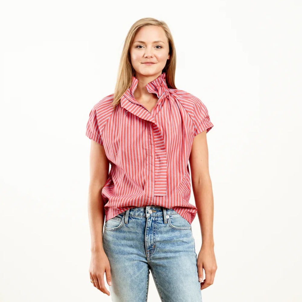 NWT A Shirt Thing - Ruffle Top in Ivy Stripe